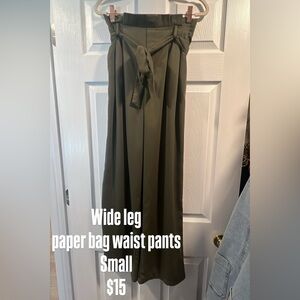 Chic Olive Paper Bag Waist Skirt